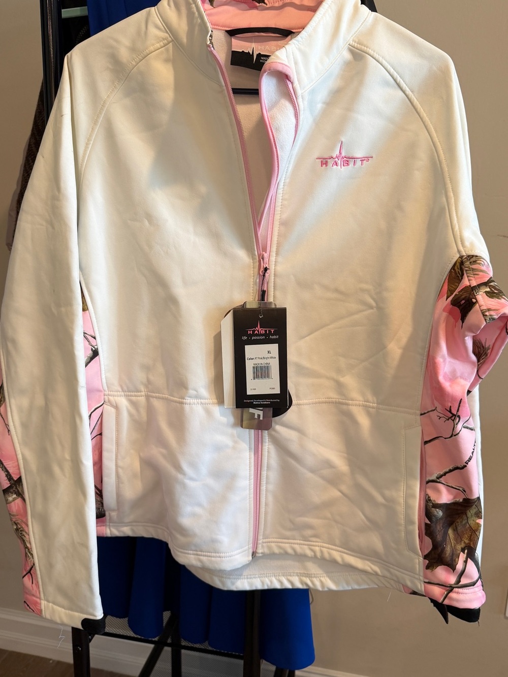 Habitat White Jacket with Pink Camo Trim